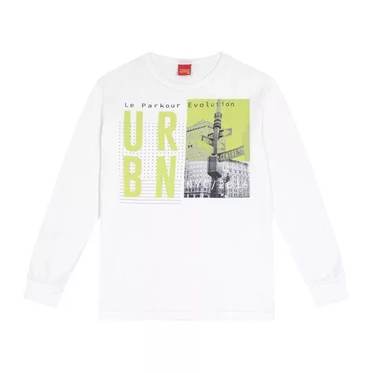 Camiseta Com Inscrições- Branca