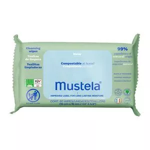 Toalhas Umedecidas Para Limpeza Compostáveis<br /> - Perfumado<br /> - 60 Unidades<BR>- Mustela