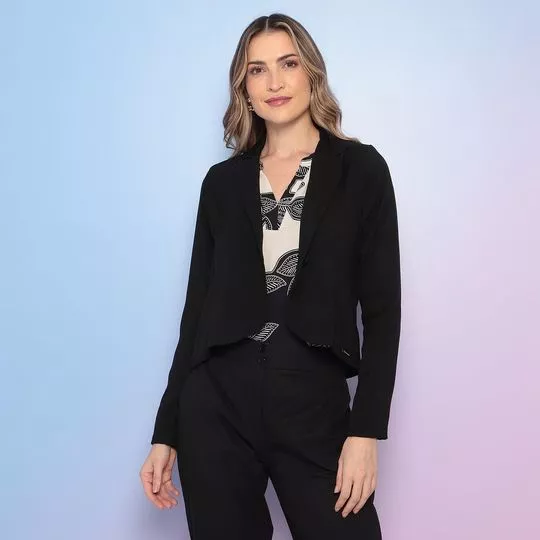 Blazer Com Recortes- Preto- VIP RESERVA