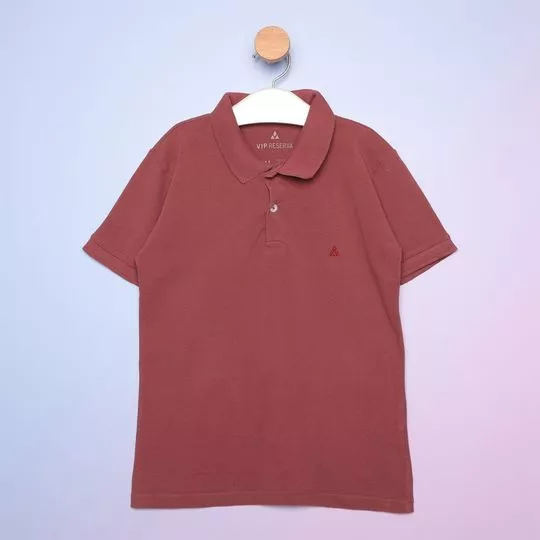 Polo Com Bordado- Vinho- Vip Reserva