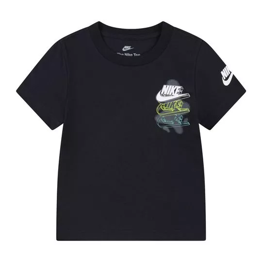 Camiseta Com Inscrição- Preta- Nike