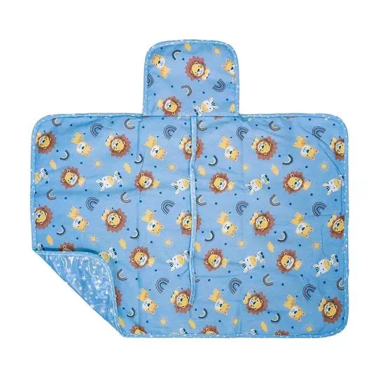 Trocador De Fraldas Bublim Petit- Azul & Amarelo- 47x67cm