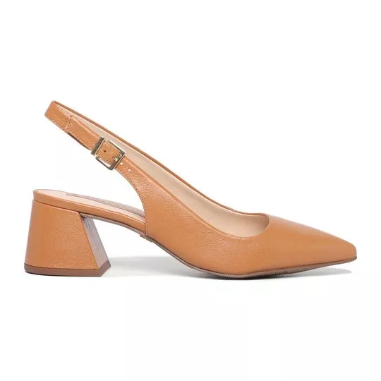 Slingback Liso<BR>- Caramelo