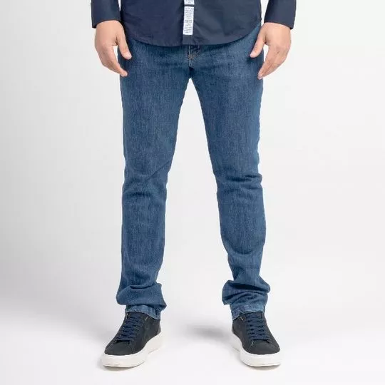 Calça Jeans Reta- Azul