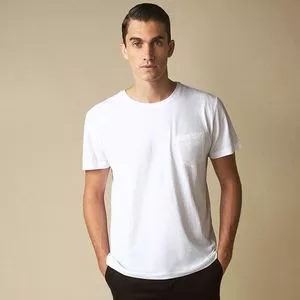 Camiseta Com Bolso<BR>- Branca