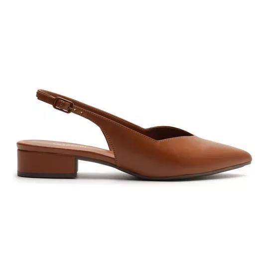 Slingback Lisa- Marrom- Salto: 3,8cm