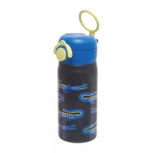 Garrafa Jacarés<BR>- Preta & Azul<BR>- 330ml<BR>- Fabula