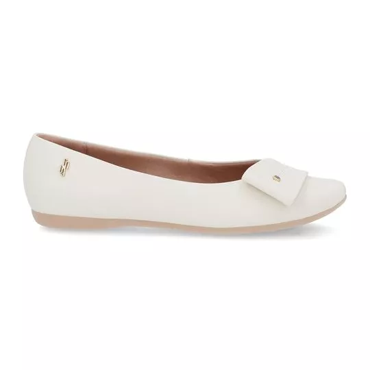 Sapatilha Em Couro- Off White