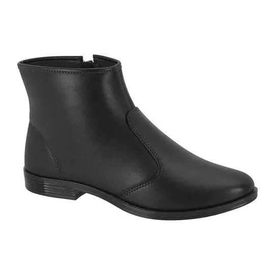 Bota Com Pespontos- Preta- Moleca