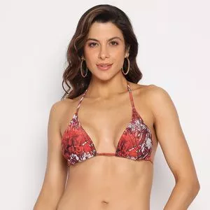 Top Cortininha Corais<BR>- Vermelho & Cinza Claro
