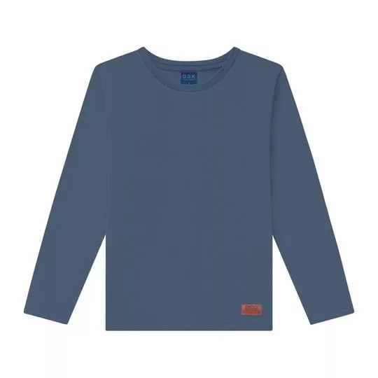 Camiseta Com Tag- Azul Escuro
