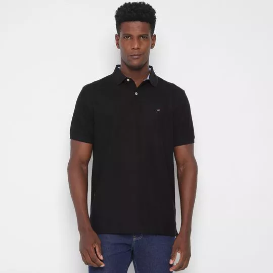 Polo Tommy Hilfiger®- Preta- Tommy Hilfiger
