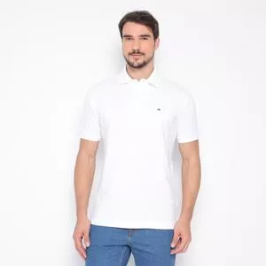 Polo Americana Texturizada<BR>- Branca<BR>- Tommy Hilfiger