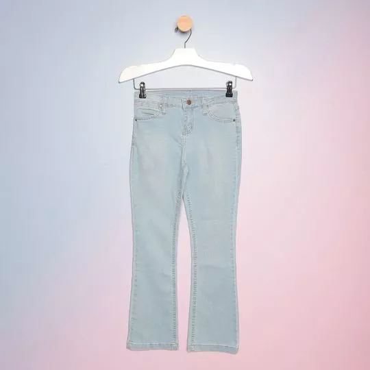 Calça Jeans Boot Cut Com Bolsos- Azul Claro
