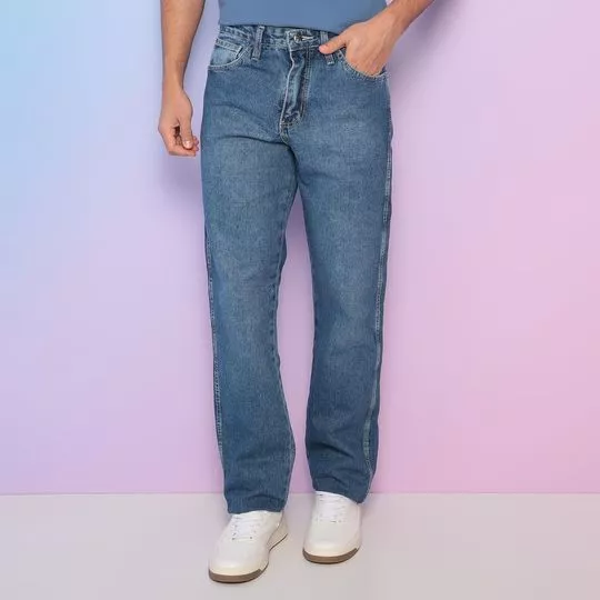 Calça Jeans Relaxed Fit- Azul