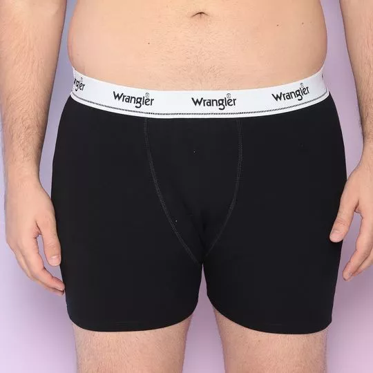 Cueca Boxer Wrangler®- Preta & Branca