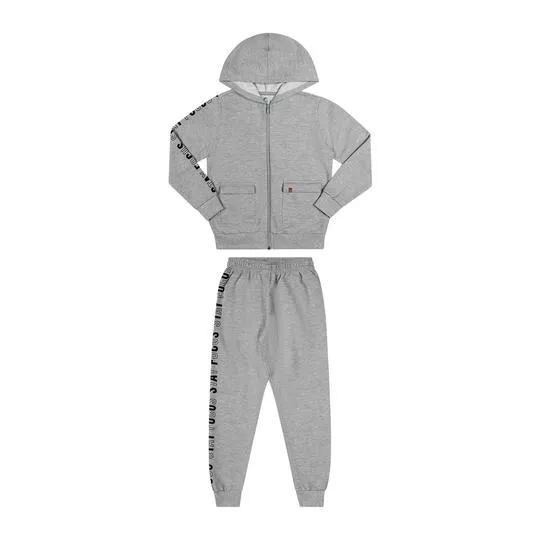 Conjunto De Jaqueta & Calça Jogger- Cinza