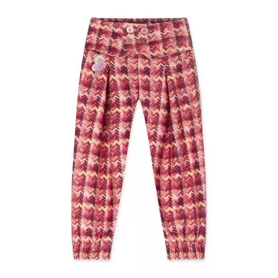 Calça Jogger Zigzag- Rosa Escuro & Rosa