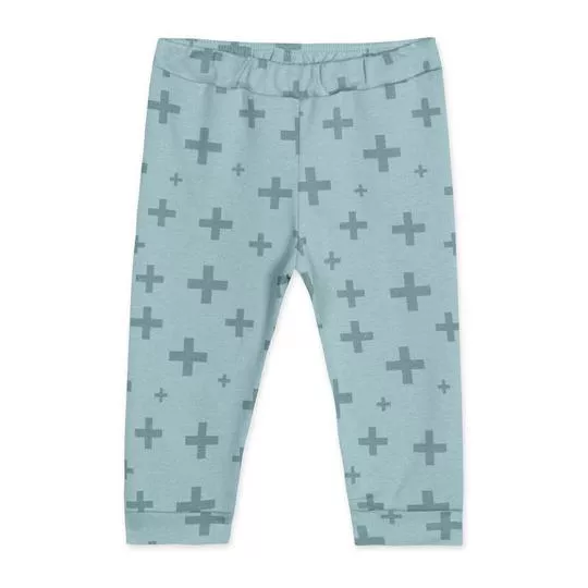 Calça Jogger Abstrata- Azul & Azul Escuro