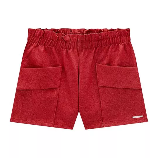 Short Com Bolsos- Vermelho