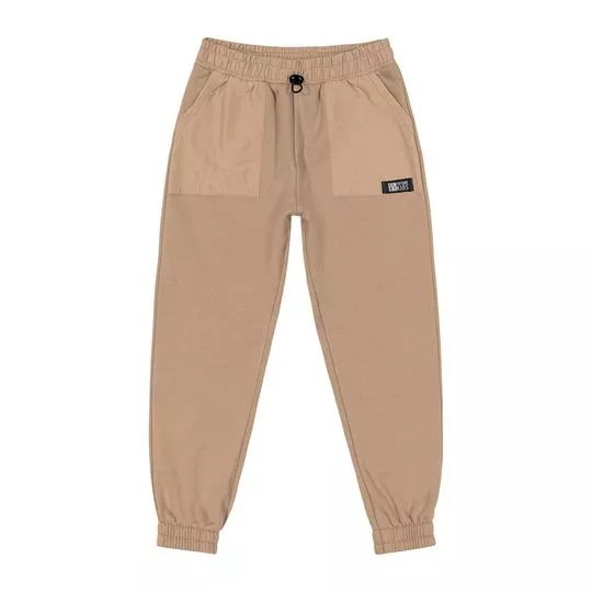 Calça Jogger Em Moletom- Marrom Claro