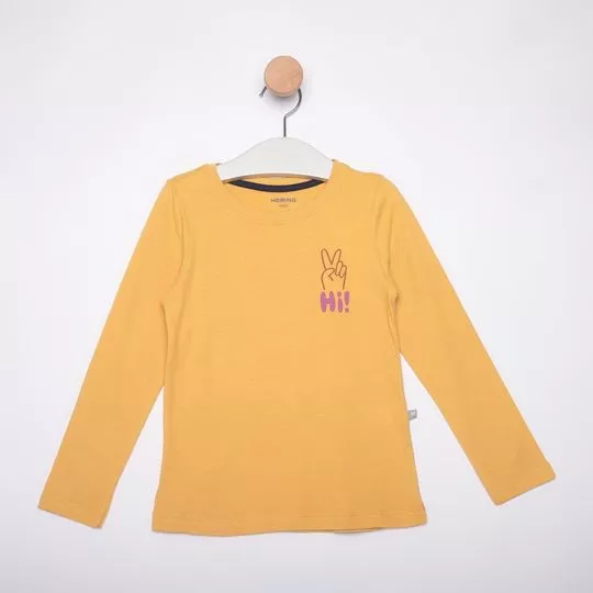 Blusa Hi!- Amarela- Hering Kids