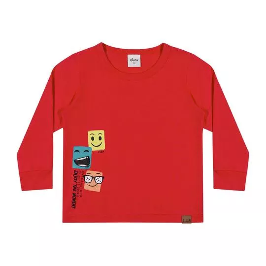 Camiseta Com Inscrição- Vermelha