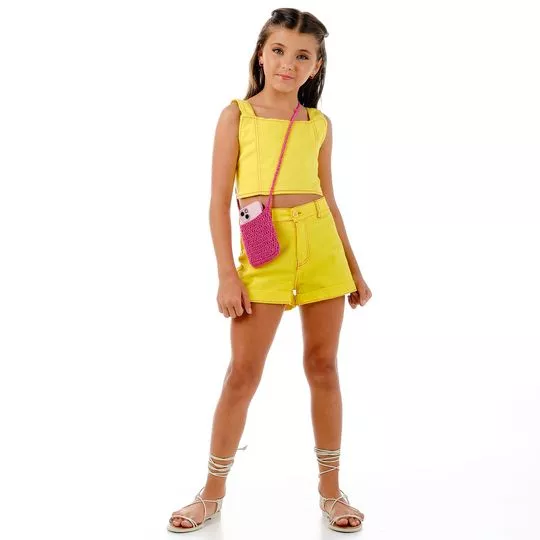Short Em Sarja- Amarelo