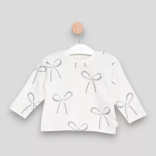 Camiseta Laços- Off White & Preta