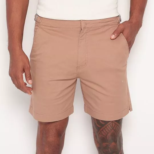 Short Com Recortes- Marrom Claro- Reserva