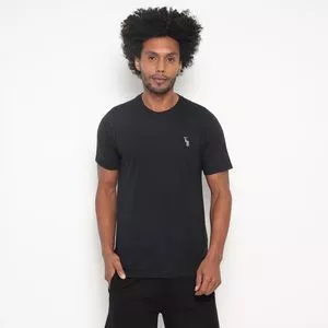 Camiseta Com Logo<BR>- Preto