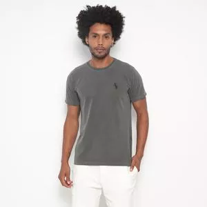 Camiseta Com Logo<BR>- Cinza Escuro