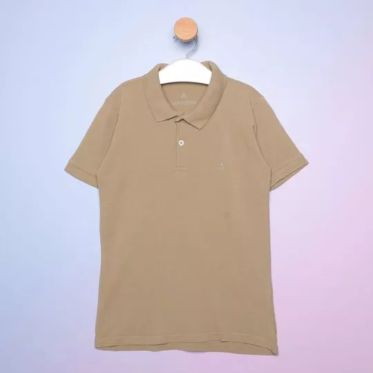 Polo Com Bordado- Bege