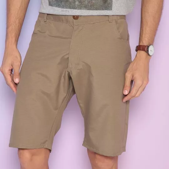 Bermuda Com Bolsos- Bege- Vip Reserva