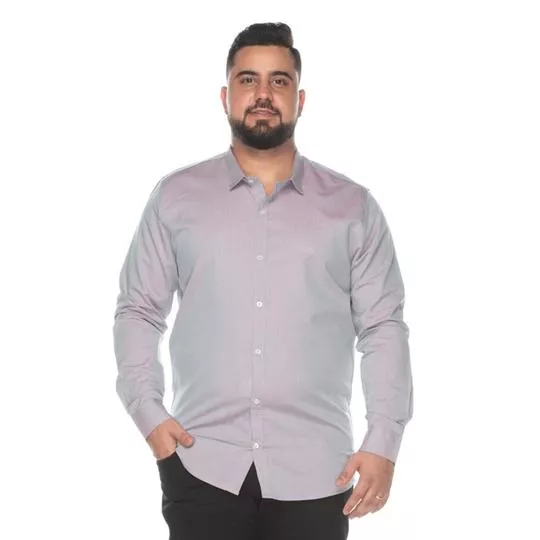Camisa Classic Fit Com Bordado- Rosa- Teodoro Camisaria