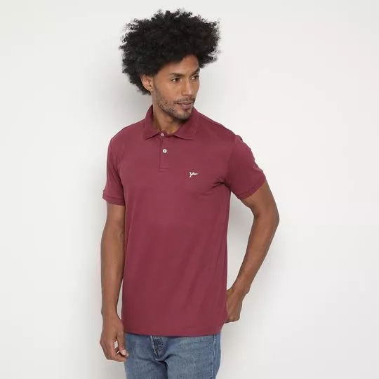 Polo Com Bordado- Vinho- Yachtsman