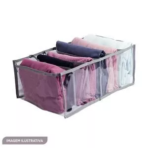 Organizador Colmeia Premium<BR>- Incolor & Cinza<BR>- 15x25x40cm<BR>- VB Home