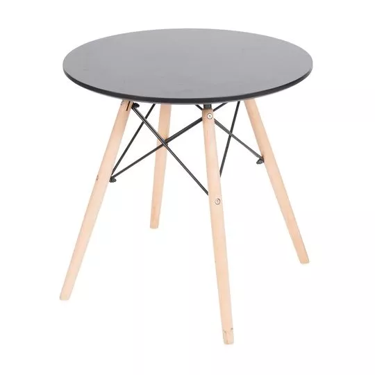 Mesa Eames Kids- Preta & Madeira Clara- 60xØ50cm- Or Design