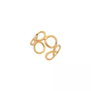 Anel Banhado A Ouro<BR>- Dourado<BR>- Regulável