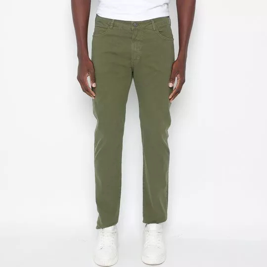 Calça Felipe Skinny Em Sarja- Verde Oliva
