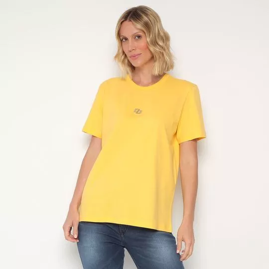 Camiseta Com Tag- Amarela & Dourada