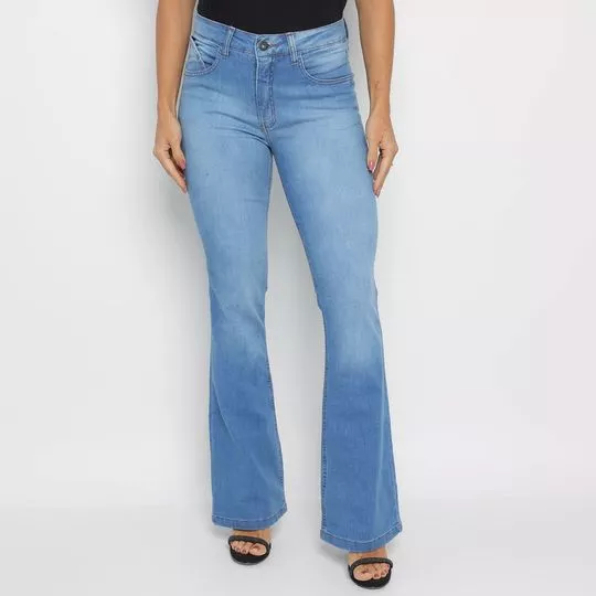 Calça Flare Jeans- Azul Claro