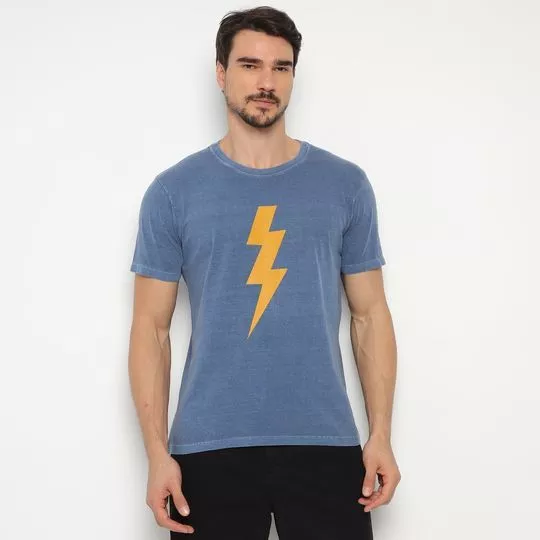Camiseta Raio- Azul Escuro & Amarela