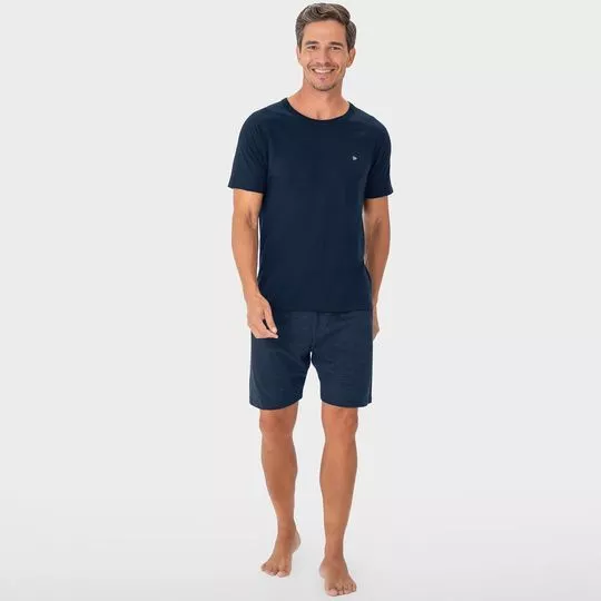 Pijama Liso- Azul Escuro- Malwee