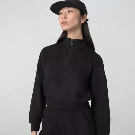Blusão Cropped Fila®- Preto