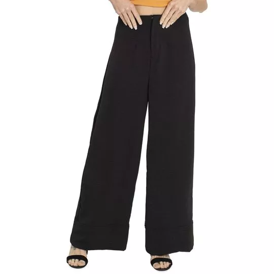 Calça Pantalona Básica- Preta- Endless