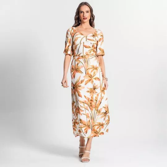 Vestido Tropical - Branco & Amarelo - Endless