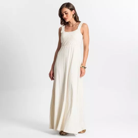 Vestido Longo Liso - Off White - Endless
