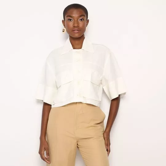 Casaco Com Linho- Off White