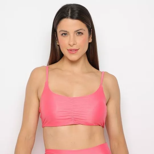 Top Com Franzidos- Coral- Enfim